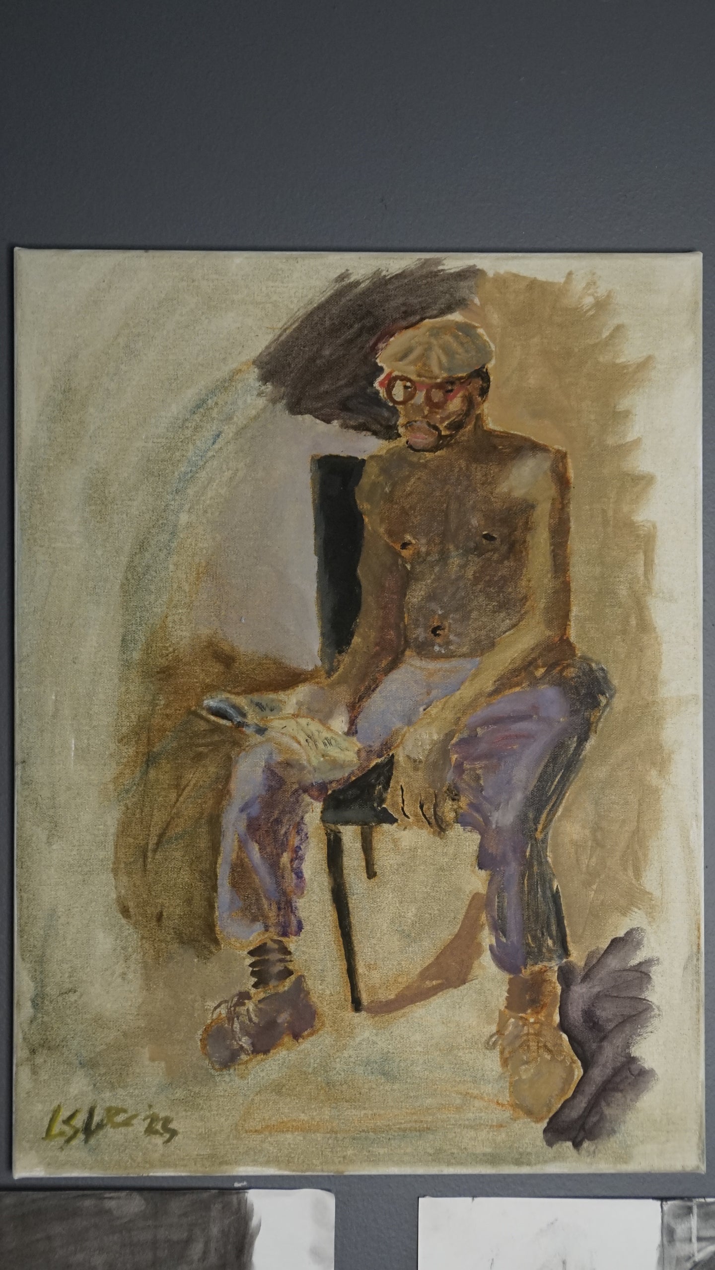 ‘Kgethi Nkotsi Portrait on a chair’  Oil on Canvas